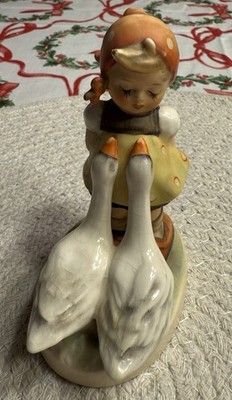 Goebel Hummel Goose Girl Figurine Vintage, West Germany, 4'' Pre- owned