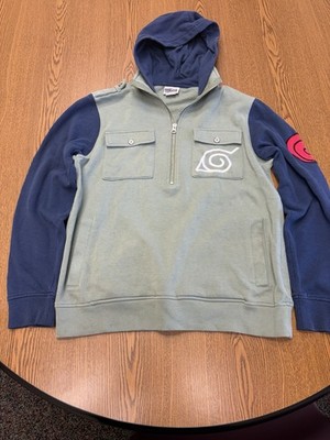 Naruto Shippuden Kakashi Jonin Cosplay Quarter Zip Hoodie Jacket - Men's Size S