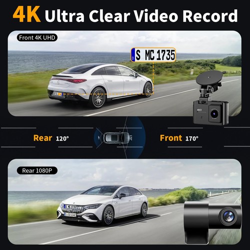 Dashcam vorne und hinten: 4K Dual Channel Dash Cam - 5GHz WiFi, Dash Camera fo... - Bild 3 von 8