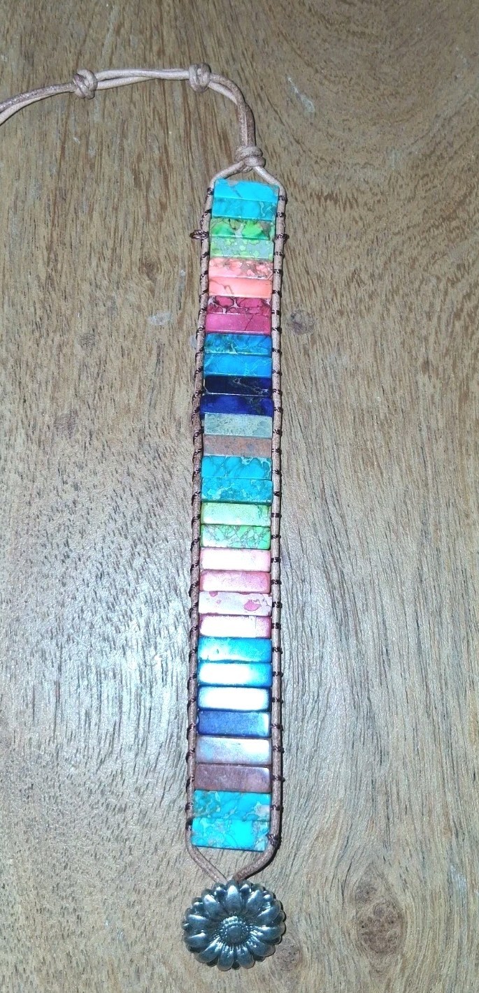 Handmade Bracelet Adjustable Different Color Gems… - image 8