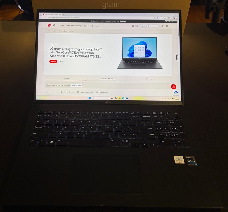 LG - gram 17” Laptop 16GB RAM – 16GB RAM – 1TB NVMe Solid State Drive