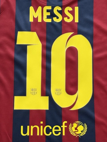 2013/14 Barcelona Home Jersey #10 Messi XL Nike Soccer Long Sleeve La Liga Kit - Picture 14 of 24