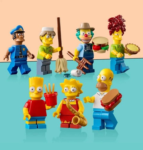 Lego The Simpsons Krusty Burger alle 7 Minifiguren! (aus Set 10352) UNMONTIERT