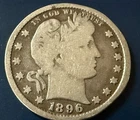 1896 P Philadelphia Barber Quarter Mid Grade Coin