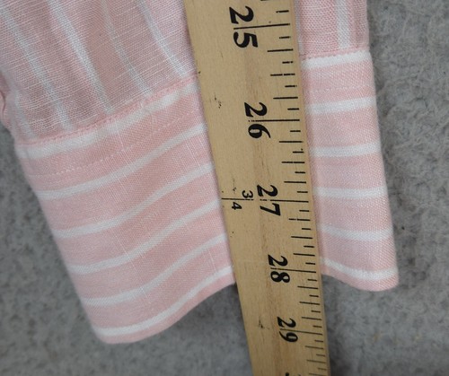 Europann Saint Tropez Soft Linen L/S Shirt Size 4 (XL) Light Pink White Stripes - Picture 15 of 18
