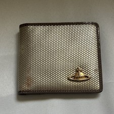 Vivienne Westwood Silver Brown Honeycomb Bifold Wallet