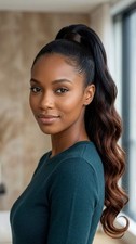 24" Ombre Goddess Box Braids Crochet Hair with Wavy Curly Ends 3-Tone Syntheti