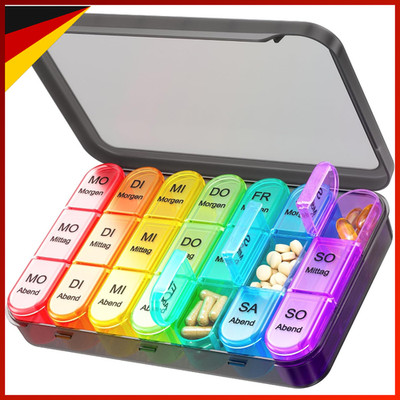 Tablettenbox 7 Tage 3 Fächer Medikamentenbox für Vitamine Reise Zubehör
