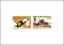 GUINEA 2025 DELUXE PROOF AFRICA FOOTBALL CUP - FROGS TURTLE TURTLES OWLS MONKEYS