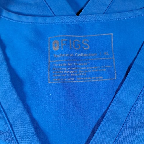 2 Figs Technical Collection ladies XL Royal Blue Top 2 Pocket - Picture 3 of 4
