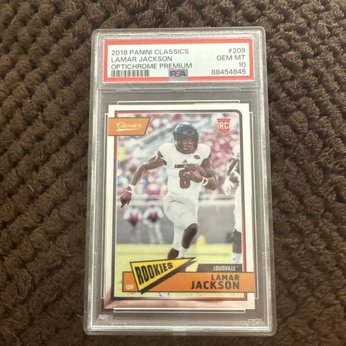 2018 PANINI CLASSICS LAMAR JACKSON OPTICHROME PREMIUM ROOKIE #209 PSA 10 GEM MT