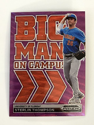 2022 Panini Prizm DP Sterlin Thompson BIG MAN PURPLE WAVE PRIZM SP #BMC-ST (H1)