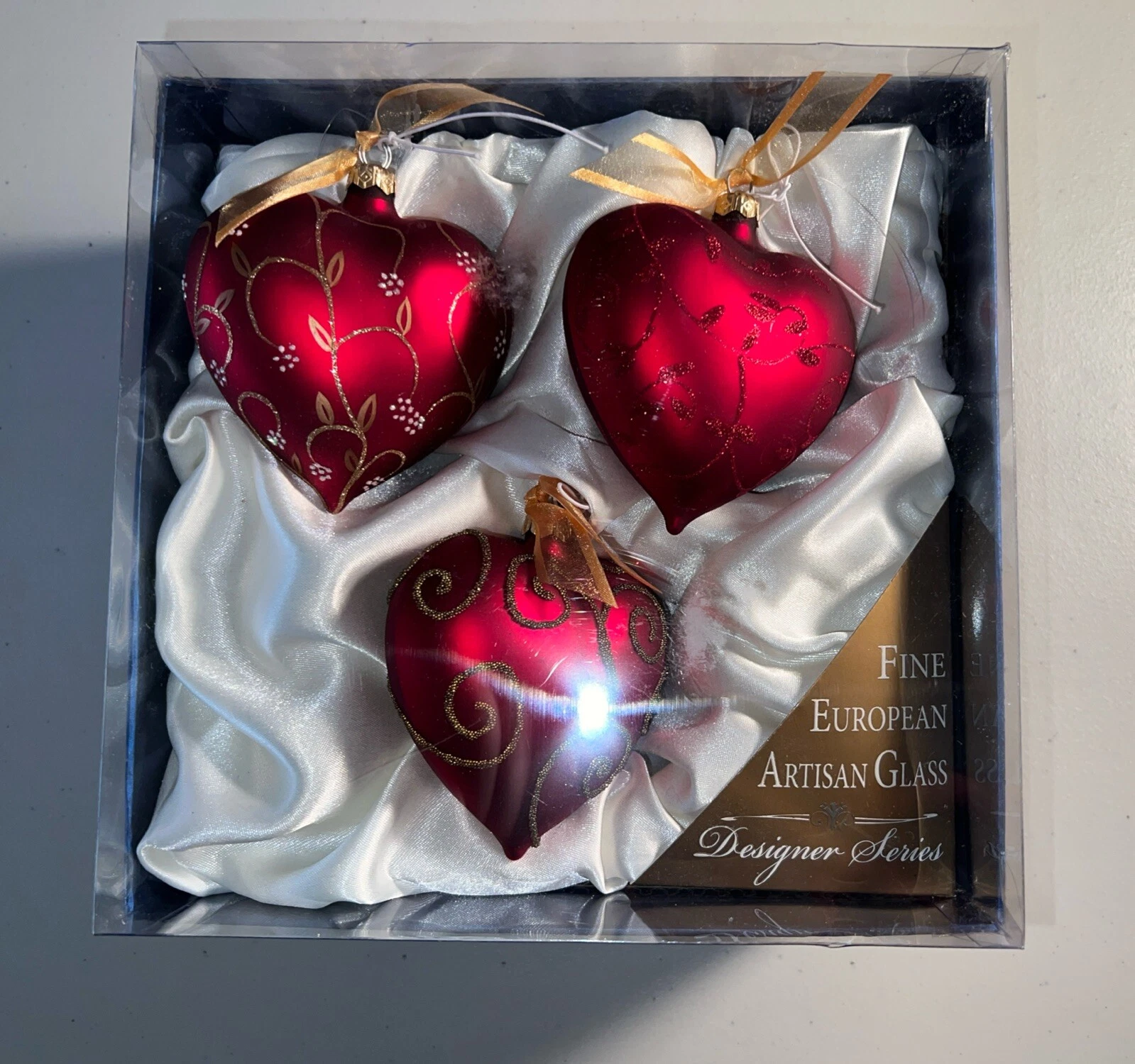 Nelson Heart Glass Christmas Ornaments - Thumbnail 5
