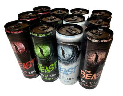 Monster The Beast Rare Collectible Eye Hard 5.0- 12 Empty Cans Variety Pack Box
