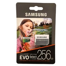 SAMSUNG 256GB 100MB/s U3 Micro SDXC EVO Select Memory Card  Full Size  