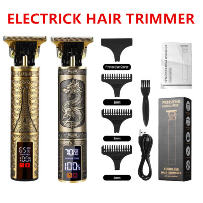 Cordless Professional Hair Clippers Trimmer Kit Men Cutting Machine Barber Salon