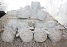 CUTE Lot 3 Pairs Baby Girl Doll White Booties Reborn