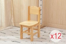 12x Wooden Timber Kids Chair Chairs Stool High Quality Sturdy 100% Pinewood