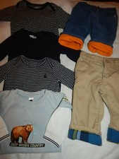 6 Pc Baby Gap Boys 3-6 Months WARM LINED Pants and One piece long sleeve