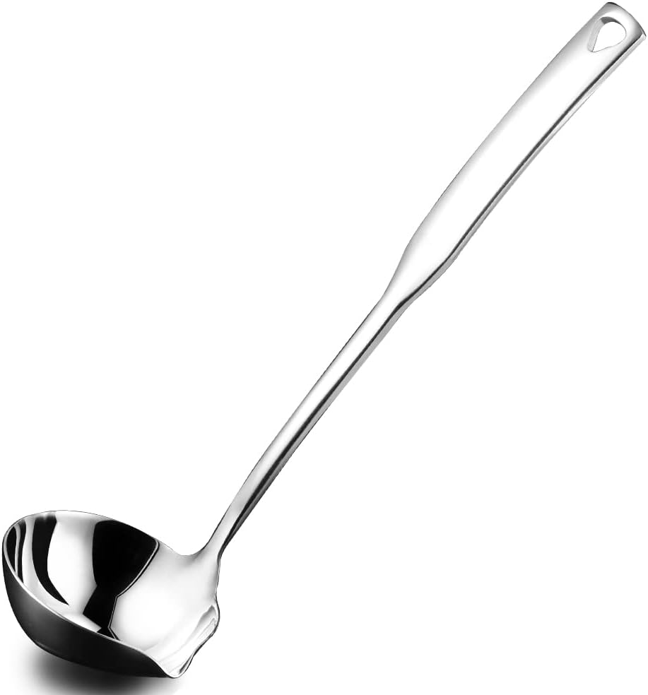 Kitchen Soup Ladle 304 Stainless Steel Punch Metal Luminous Ladell Spoons with P