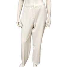 Dialogue Cream High Waist Straight Leg Career Pants Sz-10