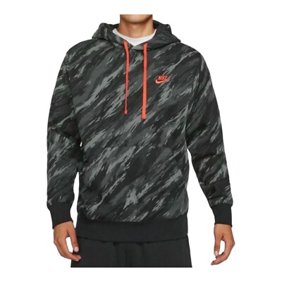 Nike Mens Gray Sportswear Club Long Sleeve Pockets Camo