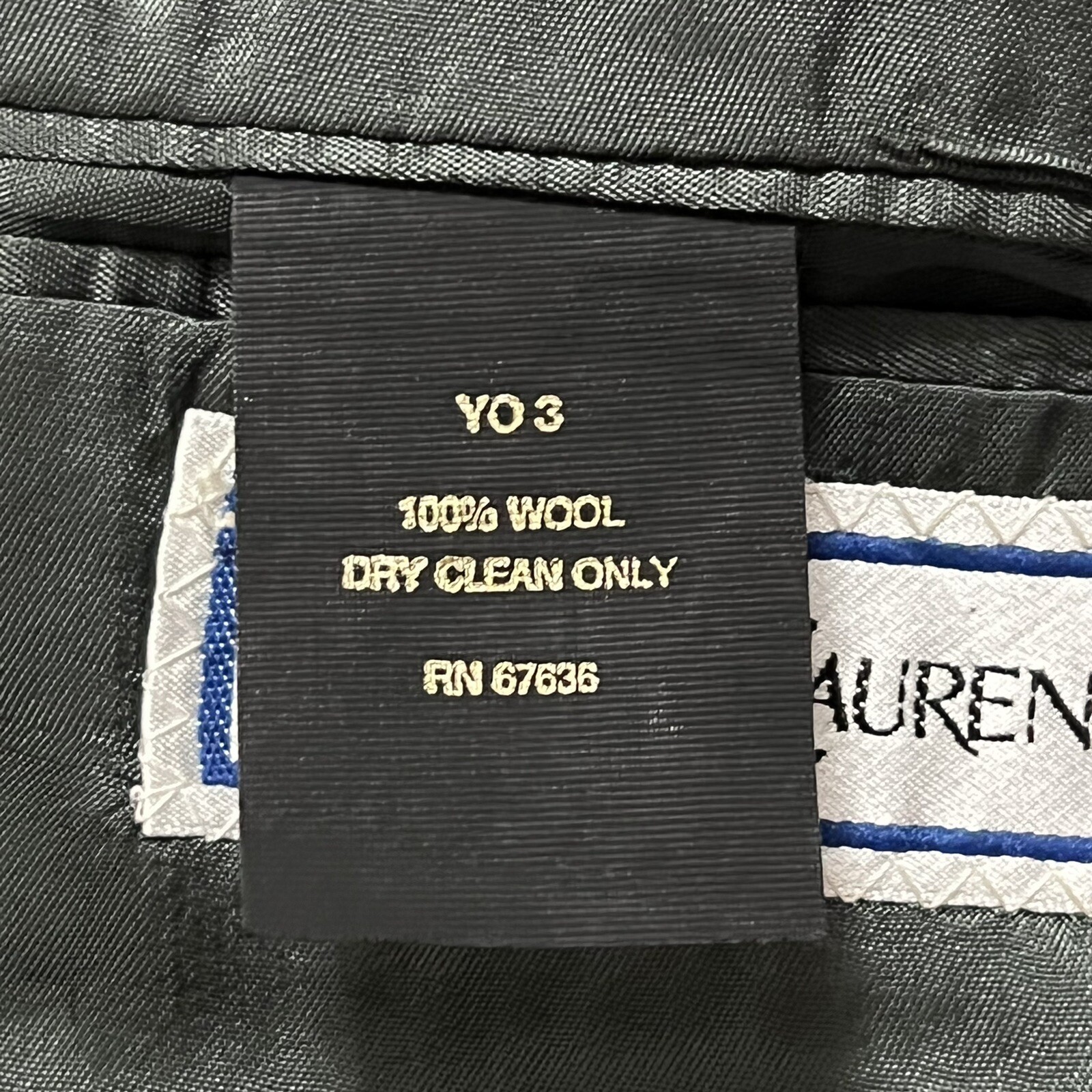 Giacca Blazer Yves Saint Laurent Lana Blu Spina di Aringa