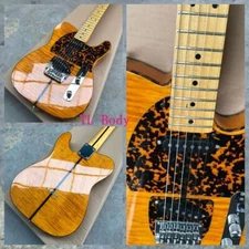 Rare Prince HS Anderson Mad Cat Electric Guitar, Amber Burst Flame Maple Top