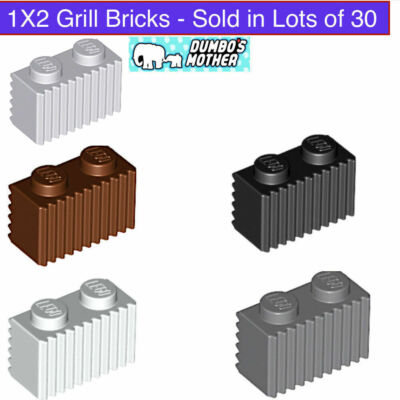 Lego 1x2 Grille Brick Grill Bricks Flutes Walls Buildings U-Pick Color X30 NEW