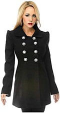 Voodoo Vixen Pin Up 50's Black Gothic Goth Witch Emo Rockabilly Coat Jacket S