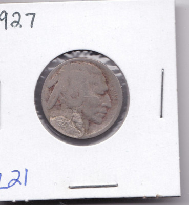 1927 Buffalo Nickel Acid Dated  L21