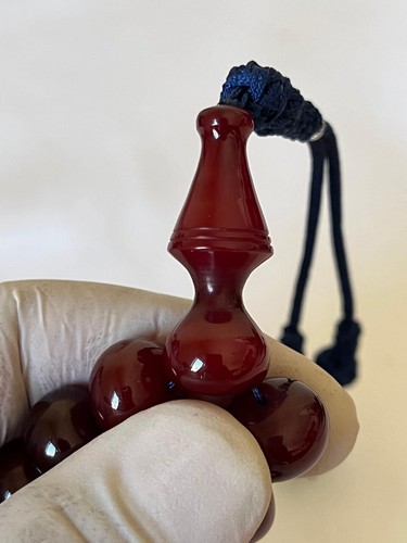Antique Ottoman Faturan Rosary 33 Rare فاتوران الماني انتيك خراطة عثماني نوادر - Picture 18 of 24