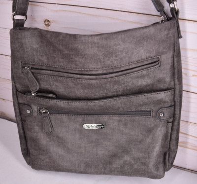 MULTISAC Crossbody w/Many Compartments Gray 12''x12''x2'' Adjustable Strap EUC