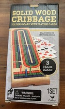 Solid Wood Folding Cribbage Board Game