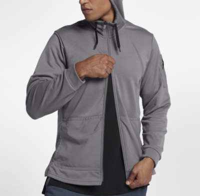 Nike Dri-FIT Men's Grey Full Zip Training Hoodie (AA4656-036