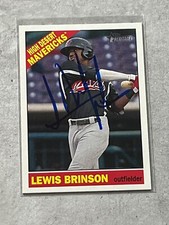 2015 Topps Heritage Lewis Brinson Minors On Card Auto #148 Marlins Giants