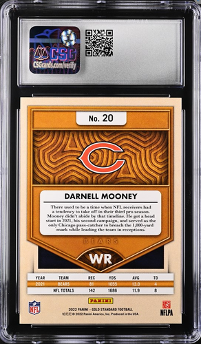 2022 Panini Gold Standard Platinum /75 Darnell Mooney #20 CSG 8.5 - Picture 2 of 2
