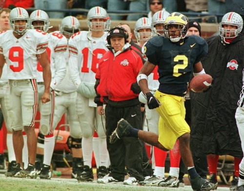 1997 Michigan Wolverines vs Ohio State PSA 3 NATIONAL CHAMPIONS CHARLES WOODSON - Picture 3 of 4