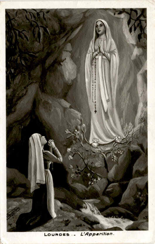 LOURDES, L'Apparition, Bernadette Soubirous, Lowndes Postcard