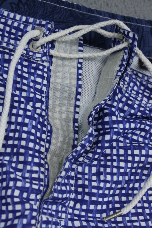 Bañador negro marrón 1826 para hombre medio azul a cuadros pantalones cortos traje de baño Foto 4 de 4