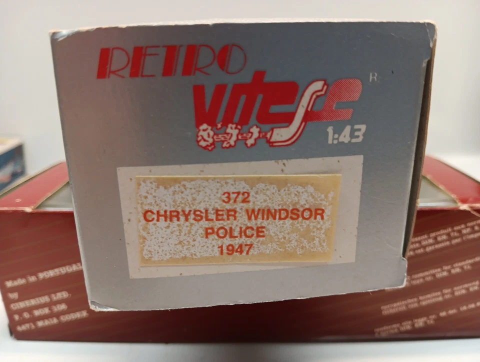 Vitesse Retro Escala 1/43 372 Chrysler Windsor - Policía 1947 - Caja Original Foto 2 de 2