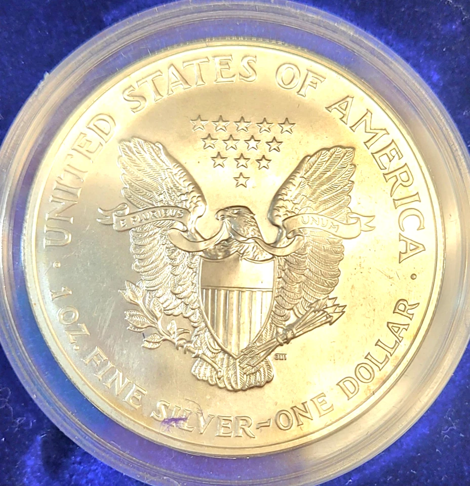 The American Historic Society 2000 American Eagle 999 Silver Dollar Full Color - Image 3 of 4
