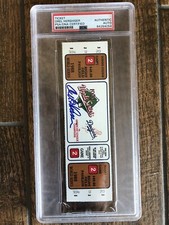 LA Dodgers Orel Hershiser Signed World Series Game 2 Full Ticket PSA Slabbed