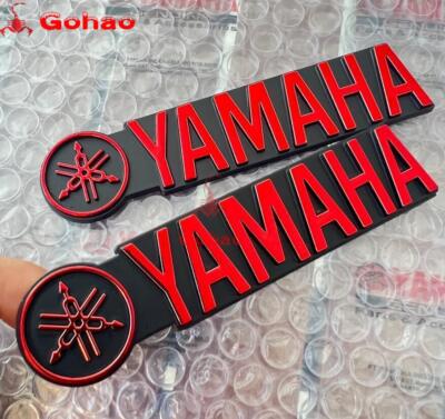 2x Red Tuning Fork+Letter Badge Emblem Decal for R1 R6 R3 Motorcycle Bike 12CM