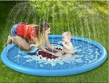 Shark Splash Mat for Kids 68" Splash Play Mat Sprinkler Pad Backyard Sprinkl