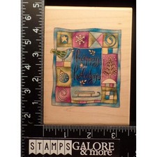 Inkadinkado Rubber Stamps 9986Y HAPPY HOLIDAYS COLLAGE SLEIGH TREE SNOW 2621