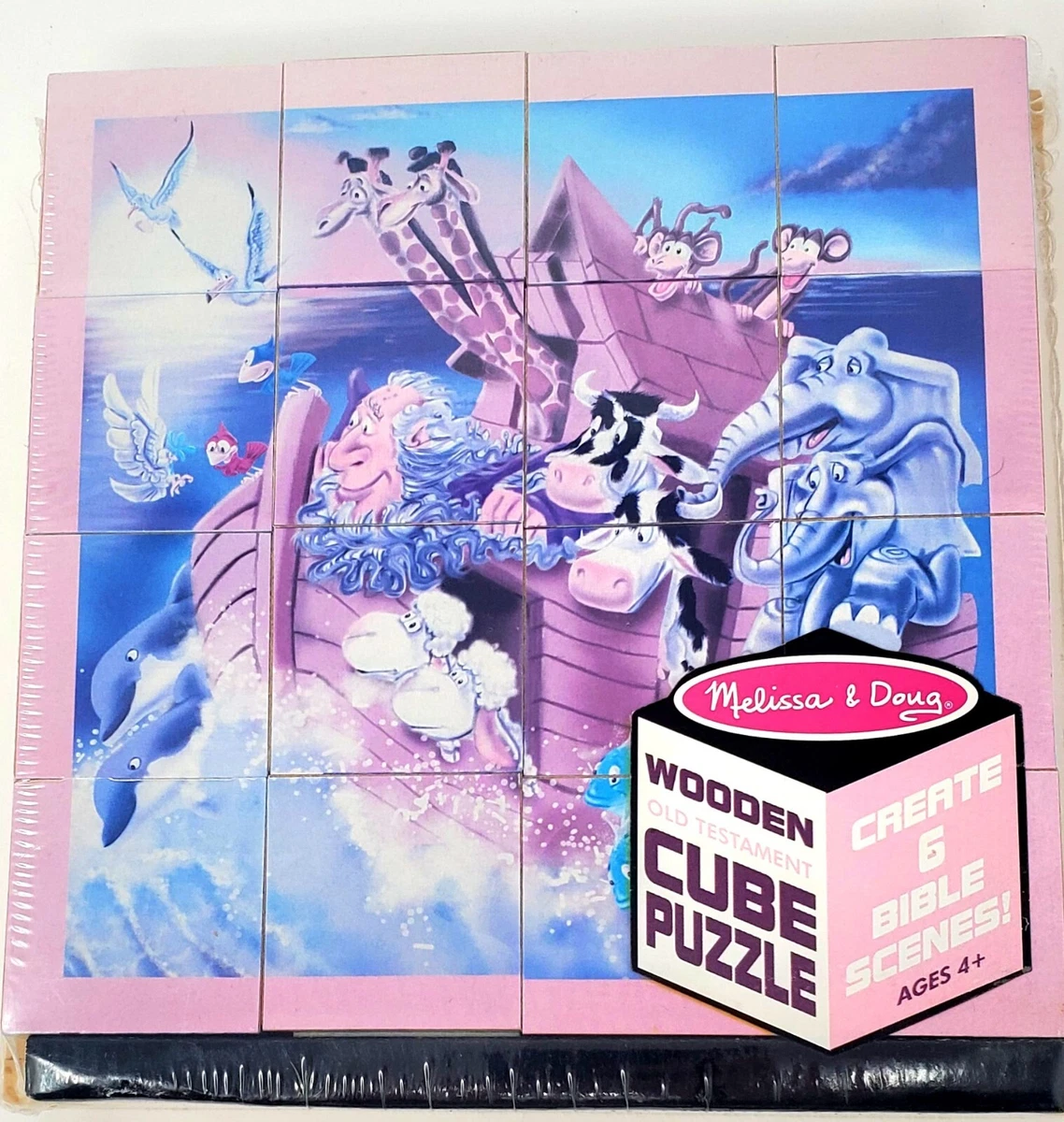Sealed Melissa Doug Wooden Old Testament Cube Puzzle 6 Bible