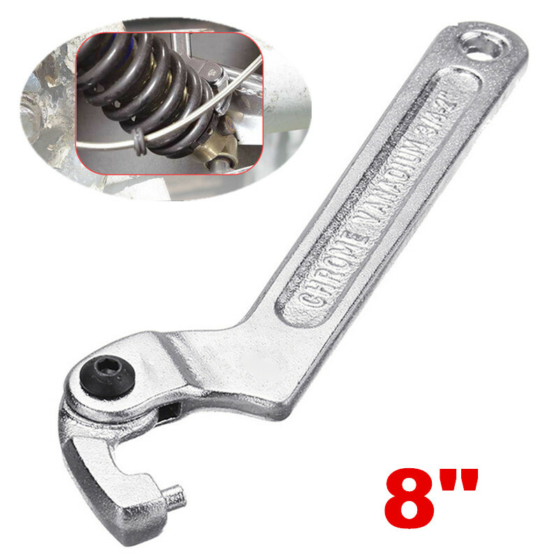 Universal Rear Shock Absorber Wrench - Double-Sided C-Spanner Tool For Adjusting