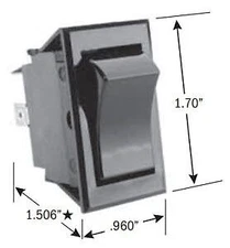 Selecta SS1113-BG, Rocker Switch, 125/250 VAC, 15/10 A, DPST, Off/Main On, 1pc