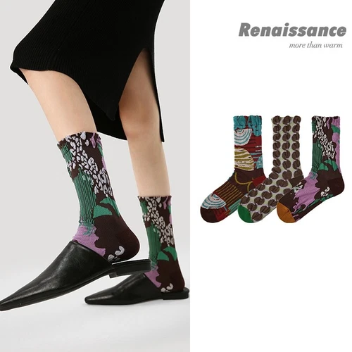 3 Paar Damen Socken bunte lustige Strümpfe gemustert Personalisierte Multi-Style